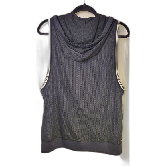 Alala Black Mesh Zip Up Sleeveless Hooded Active Vest Shirt - Picture 2 of 4